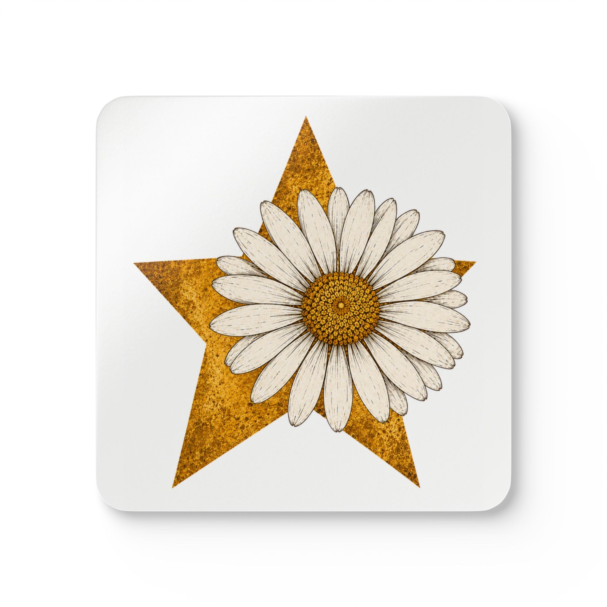 Daisy Star Cork Coaster Set of 4