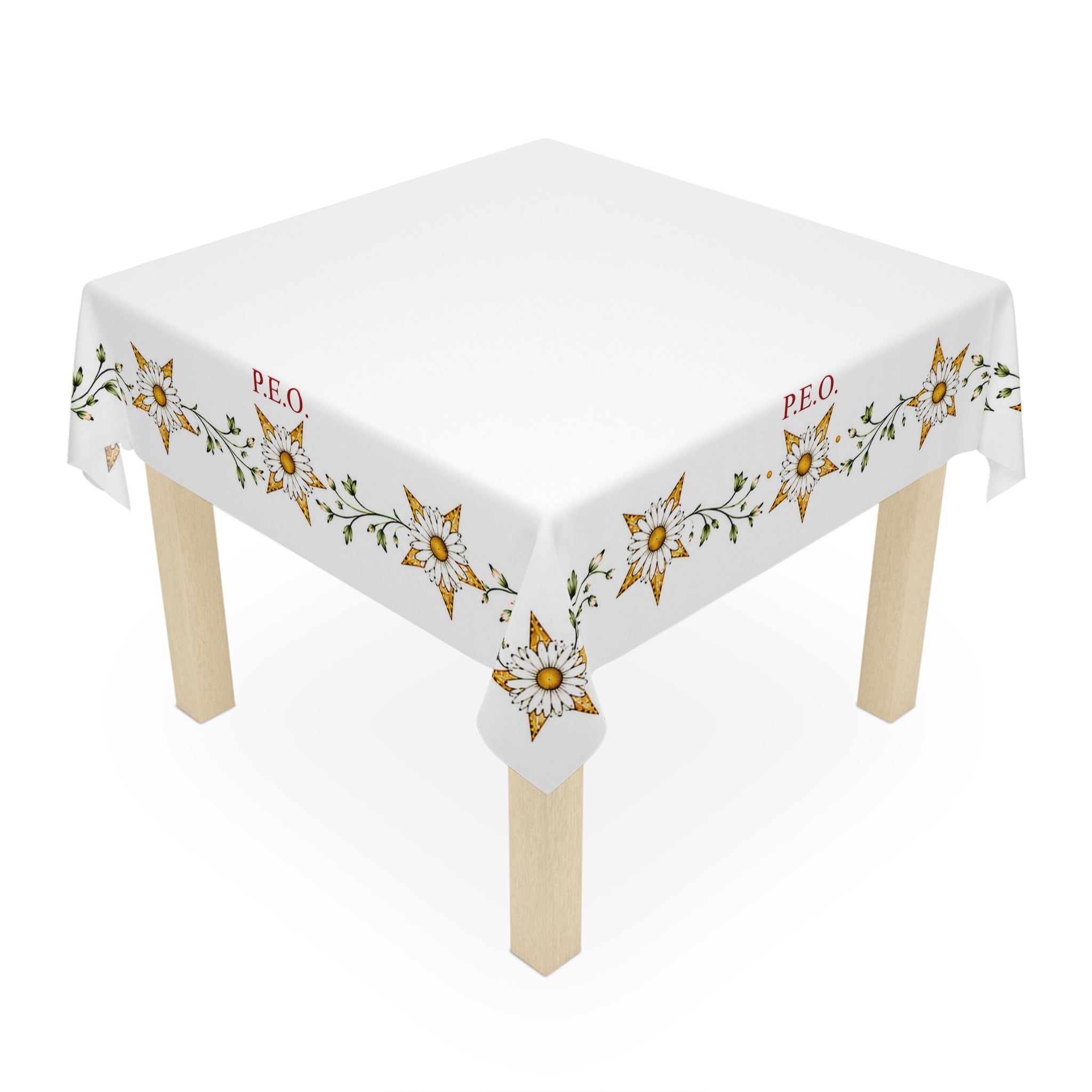 P.E.O. Poly Square Tablecloth