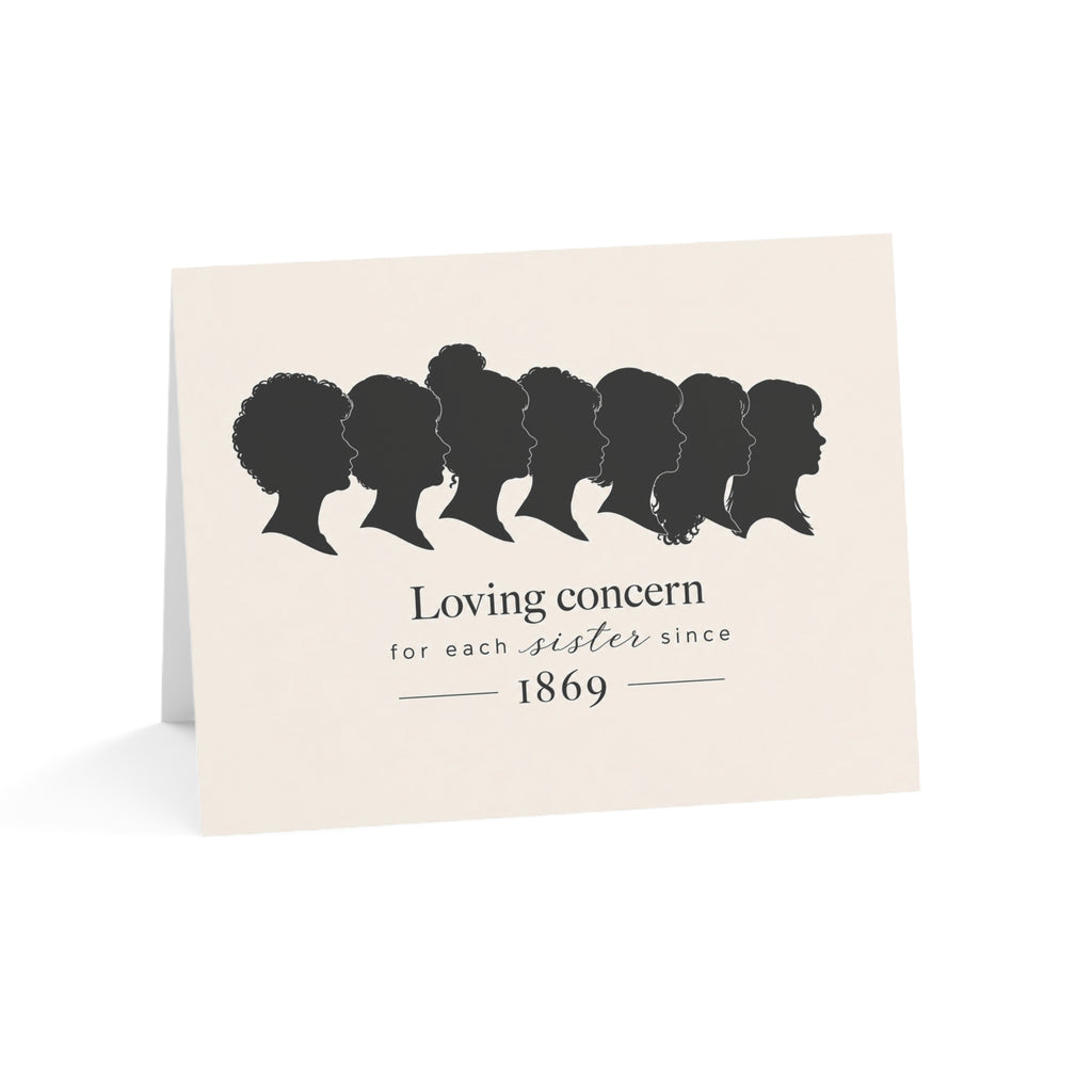 Greeting Card — Minimal Black Female Silhouette Notecards (Single or Bulk Packs)