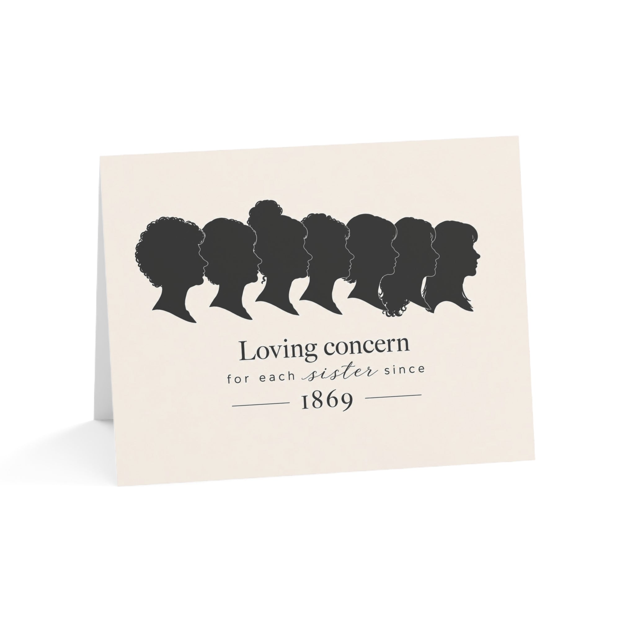 Greeting Card — Minimal Black Female Silhouette Notecards (Single or Bulk Packs)