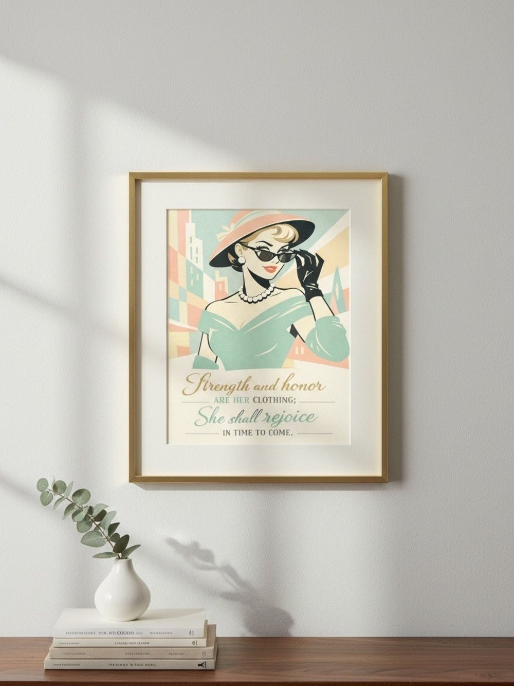 Strength and Honor Retro Art Print