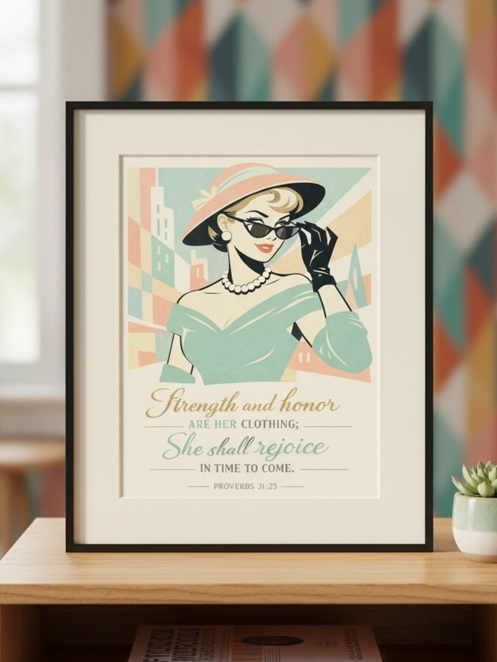 Strength and Honor Retro Art Print